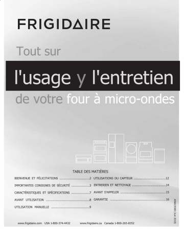 Manuel du propriétaire | Frigidaire FPMO227NUF Manuel utilisateur | Fixfr