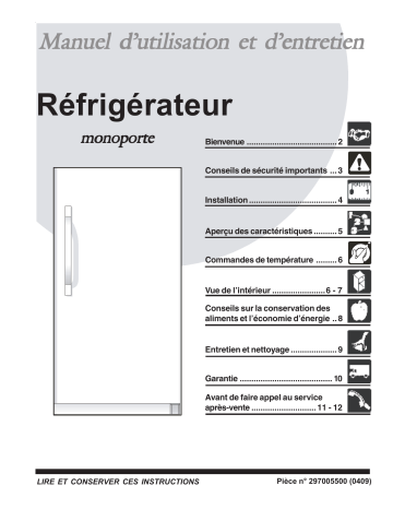 Manuel du propriétaire | Frigidaire PLRU1777DS Manuel utilisateur | Fixfr