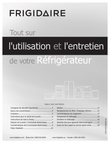 Manuel du propriétaire | Frigidaire FPRH19D7LF Manuel utilisateur | Fixfr