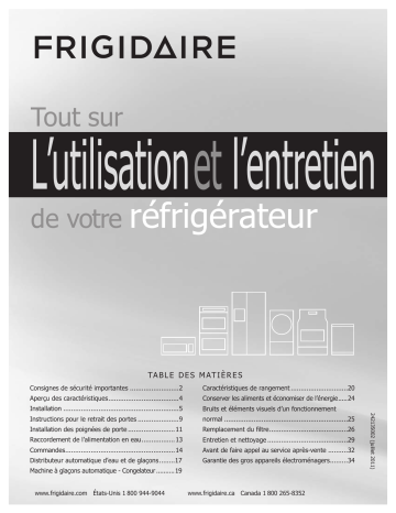 FGHB2846LF | Manuel du propriétaire | Frigidaire FGHF2369MP Manuel utilisateur | Fixfr