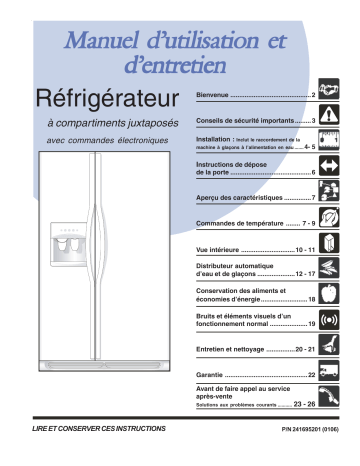 Manuel du propriétaire | Frigidaire GLHS66EEB Manuel utilisateur | Fixfr