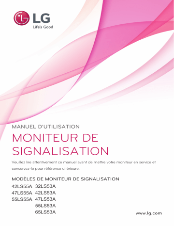 42LS53A-5B | 55LS55A-5B | LG 42LS55A-5B Manuel du propriétaire | Fixfr