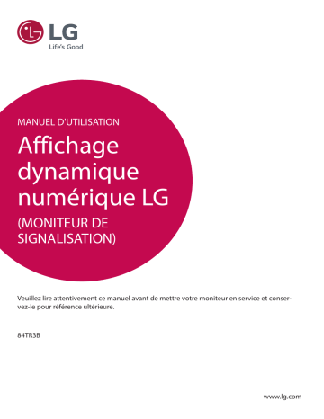 LG 84TR3B Manuel du propriétaire | Fixfr