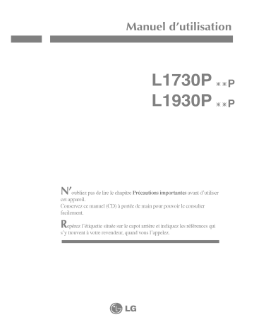 LG L1730PSUP Manuel du propriétaire | Fixfr