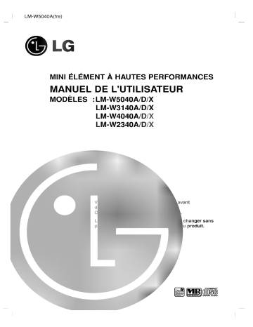LG LM-W2340A Manuel du propriétaire | Fixfr