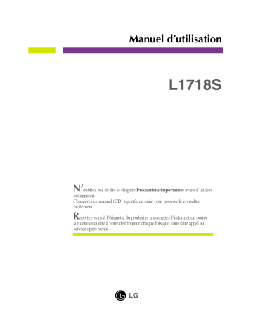 LG L1718S-SN Manuel du propriétaire | Fixfr