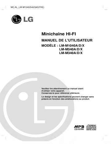 LG LM-M540A Manuel du propriétaire | Fixfr