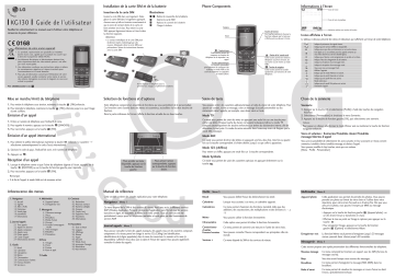 LG kg130 Manuel du propriétaire | Fixfr