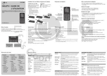 LG KG275 Manuel du propriétaire | Fixfr