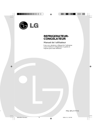 LG GR-409GLQ Manuel du propriétaire | Fixfr