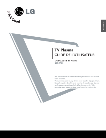 LG 32PC5RVH Manuel du propriétaire | Fixfr