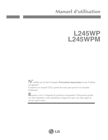 LG L245WP-BN Manuel du propriétaire | Fixfr