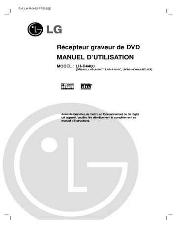 LG LH-R4400 Manuel du propriétaire | Fixfr