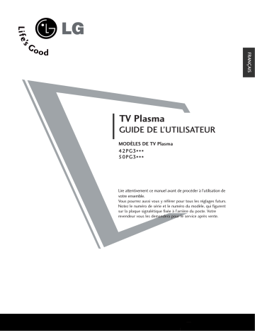 42PG35TR | LG 50PG35TR Manuel du propriétaire | Fixfr