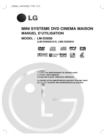 LG LM-D2930A Manuel du propriétaire | Fixfr