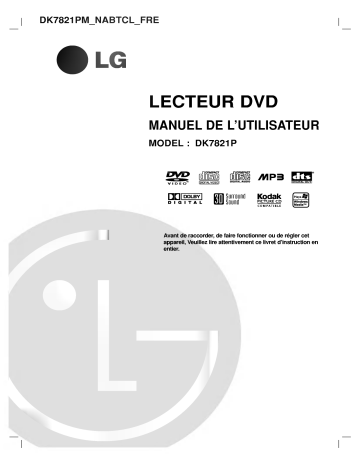 LG DK7821P Manuel du propriétaire | Fixfr