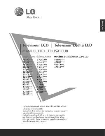 47LH35FR | LG 42LH90 Manuel du propriétaire | Fixfr