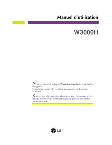 W3000H-BNS | LG LG W3000H-BN Manuel du propriétaire | Fixfr