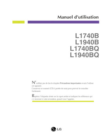 LG L1940BQ Manuel du propriétaire | Fixfr