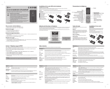 LGA133 | LG A133 Manuel du propriétaire | Fixfr