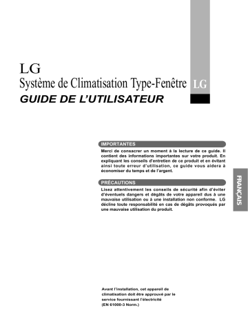 LG LWN1862QCG Manuel du propriétaire | Fixfr