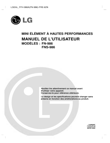 LG FN-986 Manuel du propriétaire | Fixfr