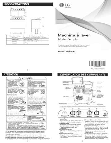 LG P1400RON Manuel du propriétaire | Fixfr