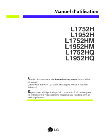 L1952HM-BF | LG L1752H-BF Manuel du propriétaire | Fixfr