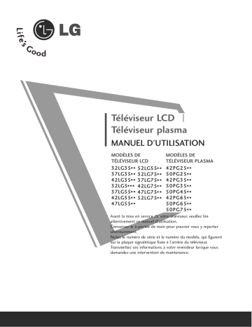 LG 32LG7500 | 50PG4500 | 32LG5900.AEU | 32LG7500.AEU | LG 37LG7500-ZB.AEU Manuel du propriétaire | Fixfr