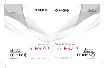 LGP920 | LG P920 Manuel du propriétaire | Fixfr