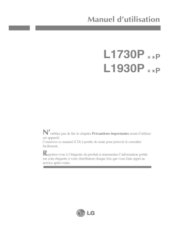 LG L1930PSUP Manuel du propriétaire | Fixfr