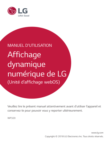 LG WP320 Manuel du propriétaire | Fixfr