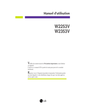 W2253V-PF | LG W2353V-PF Manuel du propriétaire | Fixfr