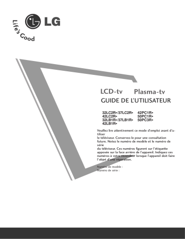 50PC1R | LG 37LC2R Manuel du propriétaire | Fixfr