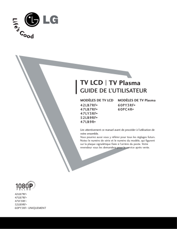 47LB7RF | 60PC4R | 47LY3RF | LG 42LB7RF Manuel du propriétaire | Fixfr