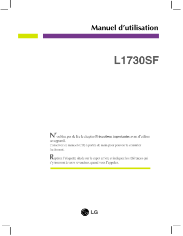 LG L1730SFK Manuel du propriétaire | Fixfr