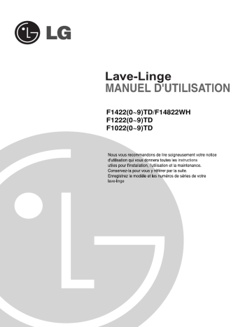 LG F1222TD Manuel du propriétaire | Fixfr