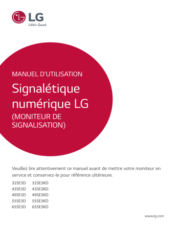 43SE3KD-B | 49SE3KD-B | LG 65SE3KD-B Manuel du propriétaire | Fixfr