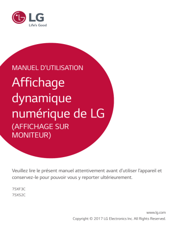 75XS2C-B | LG 75XF3C-B Manuel du propriétaire | Fixfr