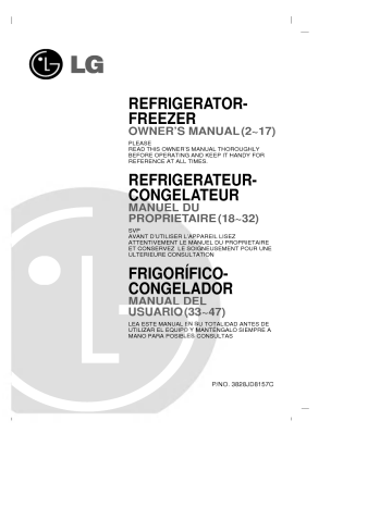 LG GR-762DEPF Manuel du propriétaire | Fixfr