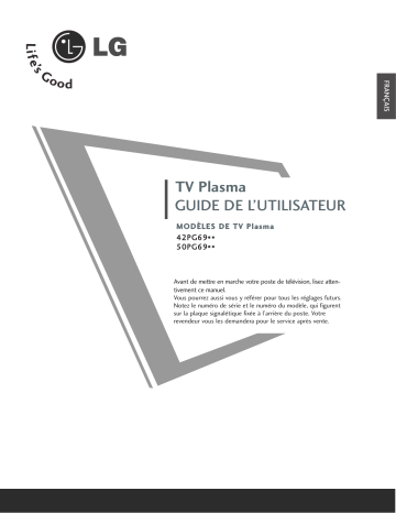 42PG6900 | LG 42PG6910 Manuel du propriétaire | Fixfr