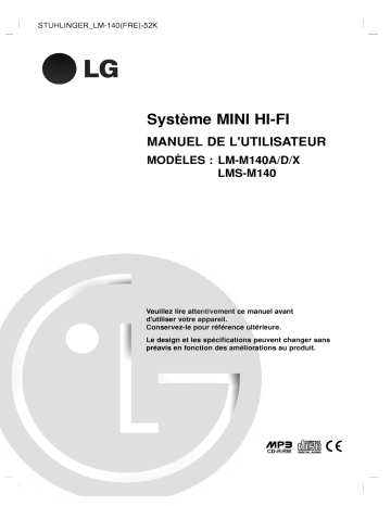 LG LM-M140D Manuel du propriétaire | Fixfr