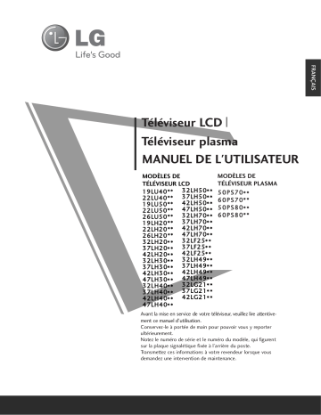 22LH2020 | LG 26LH2000 Manuel du propriétaire | Fixfr