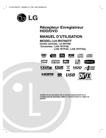 LG LH-RH760TF Manuel du propriétaire | Fixfr