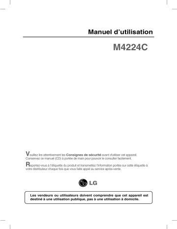 M4224C-BAG | LG M4224CCBA Manuel du propriétaire | Fixfr