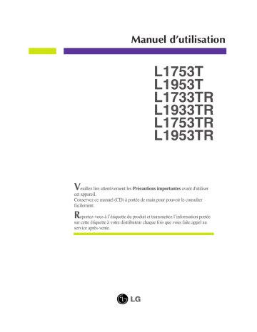 L1953TR-SF | L1753TR-SF | LG L1753T-SF Manuel du propriétaire | Fixfr