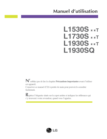 LG L1730SGNT Manuel du propriétaire | Fixfr