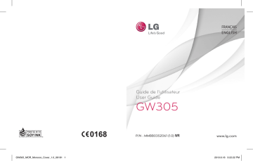 LG GW305 Manuel du propriétaire | Fixfr