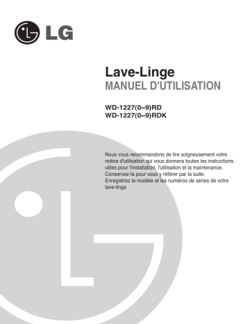 LG WD-12270RD Manuel du propriétaire | Fixfr