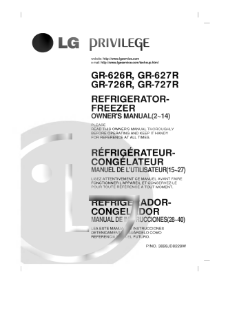 GR-627R | LG GR-726R Manuel du propriétaire | Fixfr